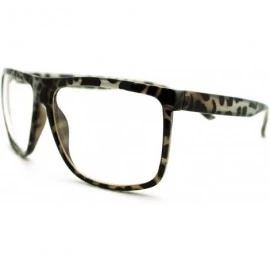 Oversized Oversized Clear Lens Glasses Nerdy Square Rectangular Fashion Eyeglasses - Black Tort - CZ11K5BORCX $7.56