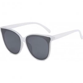 Round Women Retro Vintage Round Cat Eye Designer Sunglasses - White - C518I6U7LHQ $19.74