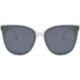 Round Women Retro Vintage Round Cat Eye Designer Sunglasses - White - C518I6U7LHQ $12.56