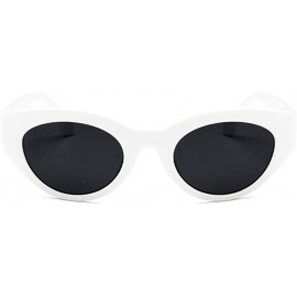 Cat Eye sexy retro cat eye sunglasses women small white triangle vintage sun glasses red - Clear-pink - CL18WWMKL6U $18.68