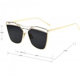 Rectangular Fashion Women Metal Frame Flat Driver Polarized Aviator Sunglasses 9058 - Black - CB12HXTEUGH $28.46