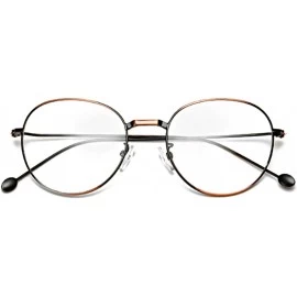 Round Man woman Nearsighted Glasses Retro Myopia Round Metal Glasses Frame - Red Copper - CO18G3L6AKR $20.79
