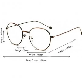 Round Man woman Nearsighted Glasses Retro Myopia Round Metal Glasses Frame - Red Copper - CO18G3L6AKR $20.79