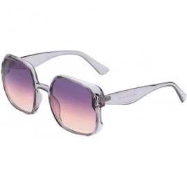 Square Vintage Sunglasses Unisex Big Frame Eyewear Summer Outdoor Sport Sun Glass - F - C218SCKQU2U $10.86