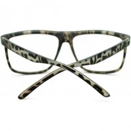 Oversized Oversized Clear Lens Glasses Nerdy Square Rectangular Fashion Eyeglasses - Black Tort - CZ11K5BORCX $7.56