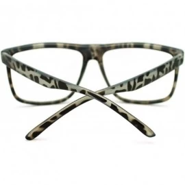 Oversized Oversized Clear Lens Glasses Nerdy Square Rectangular Fashion Eyeglasses - Black Tort - CZ11K5BORCX $18.89