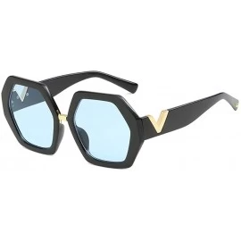 Oversized Women's Sunglasses Fashion Multilateral V-Leg Sunglasses Anti-ultraviolet - A - CF18Q0GXO82 $48.46