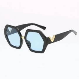 Oversized Women's Sunglasses Fashion Multilateral V-Leg Sunglasses Anti-ultraviolet - A - CF18Q0GXO82 $20.58