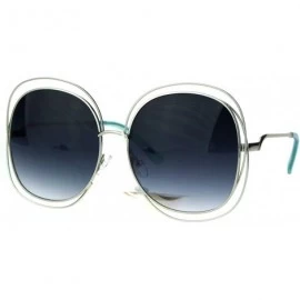 Butterfly Womens Scribble Multi Wire Rim Oversize Gradient Butterfly Diva Sunglasses - Silver Blue Smoke - C617AZ0YTRM $16.64