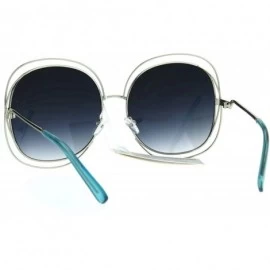 Butterfly Womens Scribble Multi Wire Rim Oversize Gradient Butterfly Diva Sunglasses - Silver Blue Smoke - C617AZ0YTRM $16.64