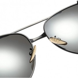 Semi-rimless Unisex HD Polarized Sunglasses for Men Women Polarized Metal Mirror UV400 Lens Protection - D - CK197AZRZD6 $34.05