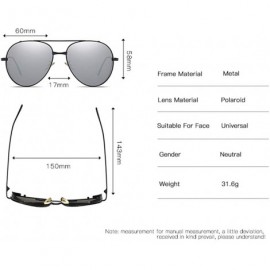 Semi-rimless Unisex HD Polarized Sunglasses for Men Women Polarized Metal Mirror UV400 Lens Protection - D - CK197AZRZD6 $34.05