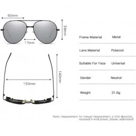 Semi-rimless Unisex HD Polarized Sunglasses for Men Women Polarized Metal Mirror UV400 Lens Protection - D - CK197AZRZD6 $14.09