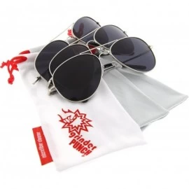 Aviator Mirrored Lens Aviator Sunglasses 3 Pack Bulk Lot for Men and Women - Silver Frame - CW11P2BP70R $22.06