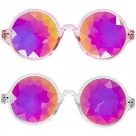 Goggle Kaleidoscope Glasses Rainbow Prism Sunglasses Goggles Cosplay Party - White+pink - CZ18SZACD9H $12.66