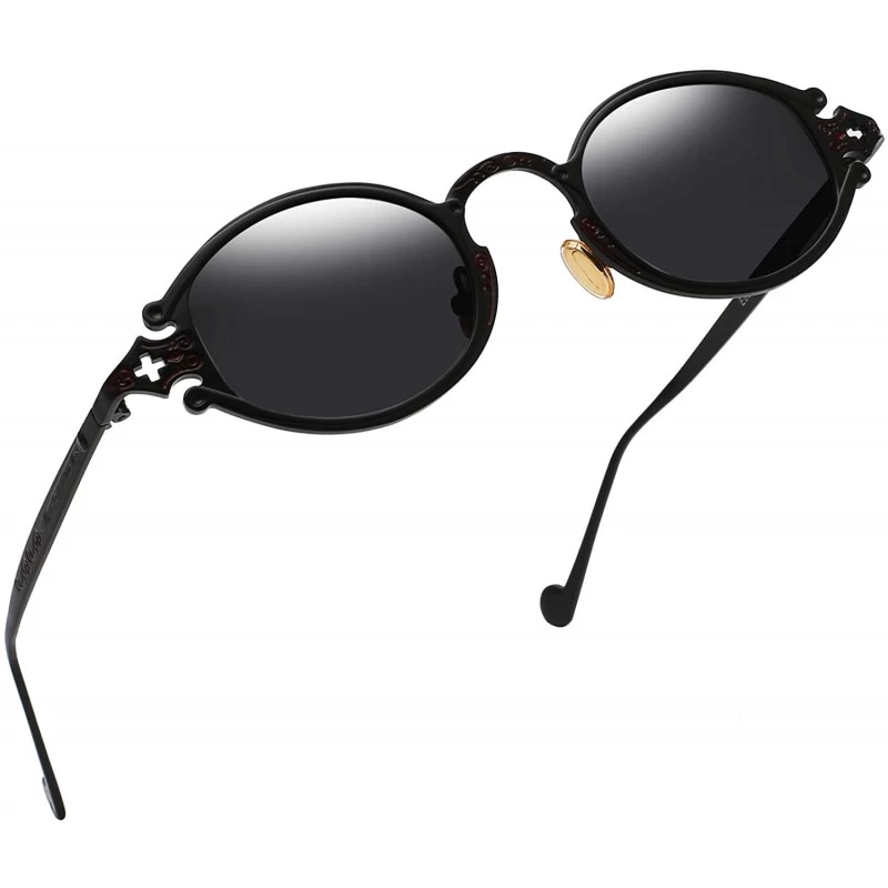 Sport Gothic Vintage John Lennon Style Oval Sunglasses - Steampunk Retro Mirror Sun Glasses Women Unisex Eyeglasses - CY18TCW...