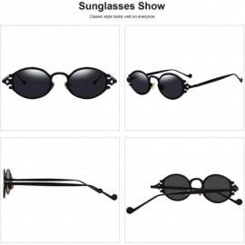 Sport Gothic Vintage John Lennon Style Oval Sunglasses - Steampunk Retro Mirror Sun Glasses Women Unisex Eyeglasses - CY18TCW...