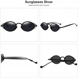 Sport Gothic Vintage John Lennon Style Oval Sunglasses - Steampunk Retro Mirror Sun Glasses Women Unisex Eyeglasses - CY18TCW...