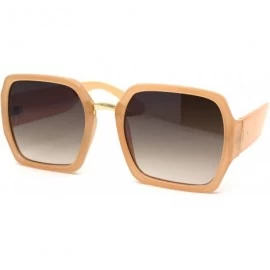 Butterfly Womens Oversize Rectangular Butterfly Chic Designer Sunglasses - Beige Brown - CJ193MU7SCC $23.88