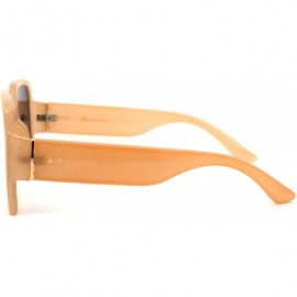 Butterfly Womens Oversize Rectangular Butterfly Chic Designer Sunglasses - Beige Brown - CJ193MU7SCC $13.82