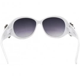 Wayfarer Wayfarer Rhinestone Sunglasses For Women Western UV 400 Protection Shades With Bling - White - CU199GLR2II $34.65