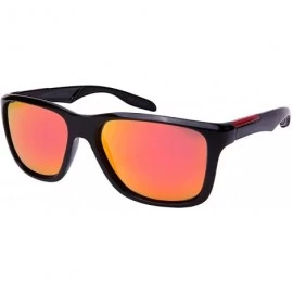 Square Square Sunglasses with Polarized Color Mirror Lens 540896-PRV - Black - CI12OCV71L7 $14.15