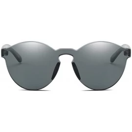 Oversized One Piece Aviator Rimless Sunglasses Transparent Candy Color Eyewear - Black - C5184RH65QI $17.63
