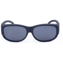 Square Wear Around Polarized Sunglasses for Men & Women TR90 Wear Over Prescription Glasses - Matte Black/Black - CZ12FW5DZQ5...
