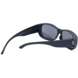 Square Wear Around Polarized Sunglasses for Men & Women TR90 Wear Over Prescription Glasses - Matte Black/Black - CZ12FW5DZQ5...