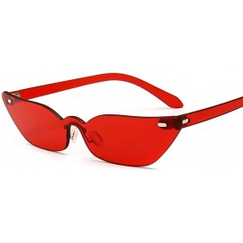 Cat Eye Narrow Cat Eye Sunglasses Triangle Rimless Sun Glasses Women Accessories - Red - CG18EIM7CTN $22.38