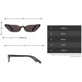 Cat Eye Narrow Cat Eye Sunglasses Triangle Rimless Sun Glasses Women Accessories - Red - CG18EIM7CTN $9.55