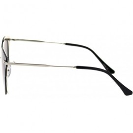 Rectangular Mens Panel Lens Exposed Edge Horn Half Rim Retro Sunglasses - Silver Solid Black - CI18SAYLZW9 $12.92