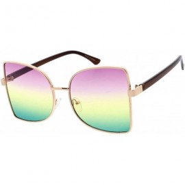 Shield Butterfly Frame 70s Retro Fashion Sunglasses - CV18U9KW259 $22.81