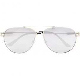 Aviator Memory Bifocal Sunglasses Flexible Reading Sunglasses Polit Style for Men Women - Silver-mirror - CH18MGDDKIE $42.84