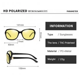 Sport Women Photochromic Sunglasses-Polarized Square Eyewear Day And Night Vision - B - C5190OCNWUE $35.15