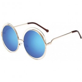 Goggle Small Round Polarized Sunglasses Mirrored Lens Unisex Glasses for Men Women John Lennon Style - Multicolor-i - CG193TD...