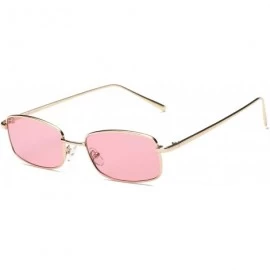 Rectangular Retro Rectangular Fashion Sunglasses - Pink - CE18WU7O7G5 $36.36