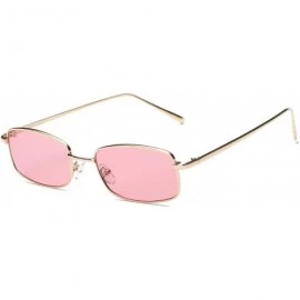 Rectangular Retro Rectangular Fashion Sunglasses - Pink - CE18WU7O7G5 $24.41