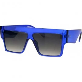 Square Flat Top Square Sunglasses Womens Modern Fashion Boyfriend Shades UV 400 - Blue - C118O8W6L9L $19.51