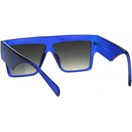 Square Flat Top Square Sunglasses Womens Modern Fashion Boyfriend Shades UV 400 - Blue - C118O8W6L9L $8.06