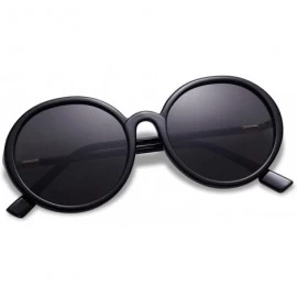 Oval Vintage Round Sunglasses for Women Classic Retro Designer Style SJ2121 - C1 Black Frame/Grey Lens - CY199DZZH45 $24.79