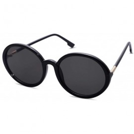 Oval Vintage Round Sunglasses for Women Classic Retro Designer Style SJ2121 - C1 Black Frame/Grey Lens - CY199DZZH45 $14.60