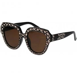 Butterfly Womens Oversized Style Sunglasses Heart Design Butterfly Frame UV 400 - Brown (Brown) - CM18RN4HCWS $13.90