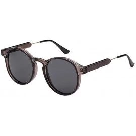 Oval fashion sunglasses unisex metal frame sunglasses uv400 protection sunglasses - Brown Adj/Black - CG12N34PAM5 $7.75