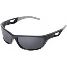Rectangular Unisex Sports Polarized Sunglasses UV400 Protection Running Fishing Golf Cycling - A - CW196YYC3RM $17.93
