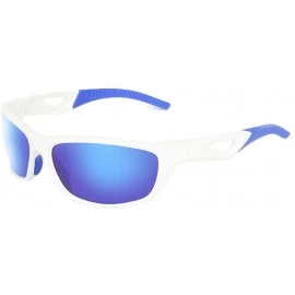 Rectangular Unisex Sports Polarized Sunglasses UV400 Protection Running Fishing Golf Cycling - A - CW196YYC3RM $11.56