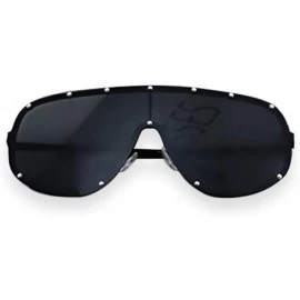 Wrap Oversize XXL Huge Large Shield Wrap Big Mask Polarized Sunglasses - Black - CP17XMHATAA $21.75
