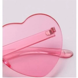 Rimless Love Heart Shape Sunglasses Women One Pieces Lens Rimless Sun Glasses For Women - Yellow - CS18KRHX3EZ $7.19