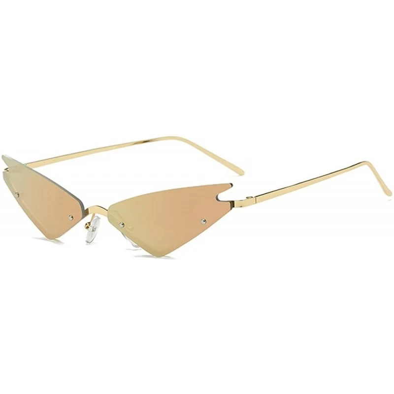 Rimless Classic Women Rimless Frame Fashion Cat Sunglasses - Pink - C118GN873ZZ $14.36