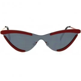 Cat Eye Womens Futuristic Disco funk Cat Eye Exposed Lens Sunglasses - Red Black - CW18QGA2WZ4 $26.00